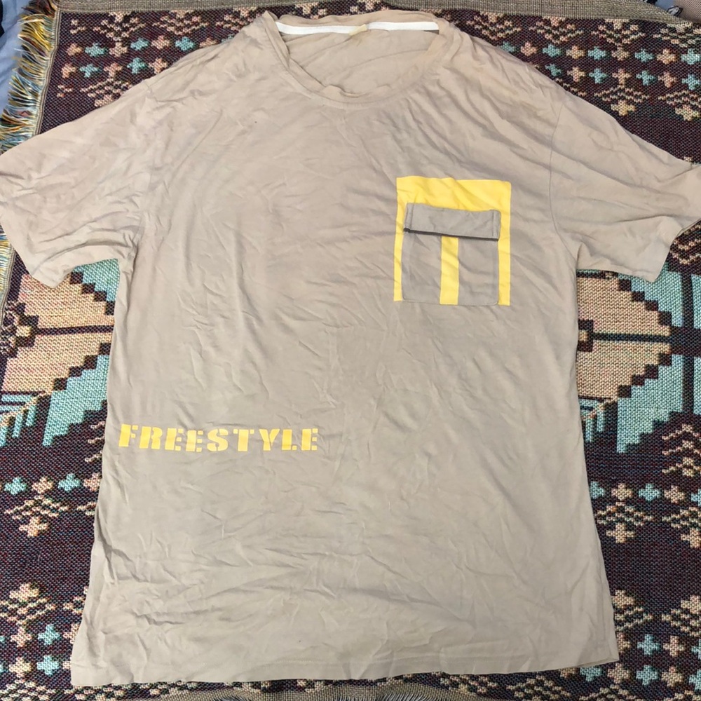 Freestyle Tan and Yellow Short Sleeve Tee